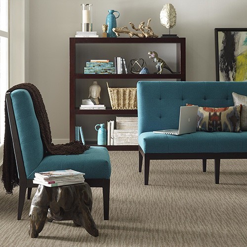 Carpet flooring with sofa | Black Hills Flooring