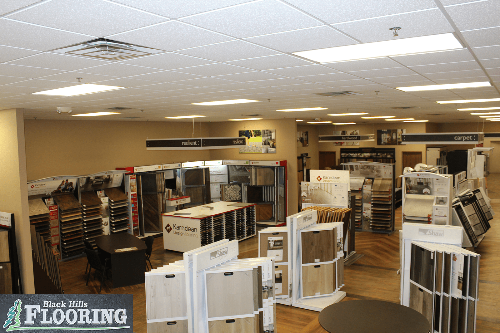 Variety of flooring products at showroom | Black Hills Flooring