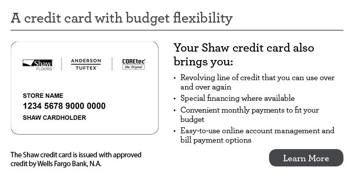 ShawCard_LearnMore Financing card | Black Hills Flooring